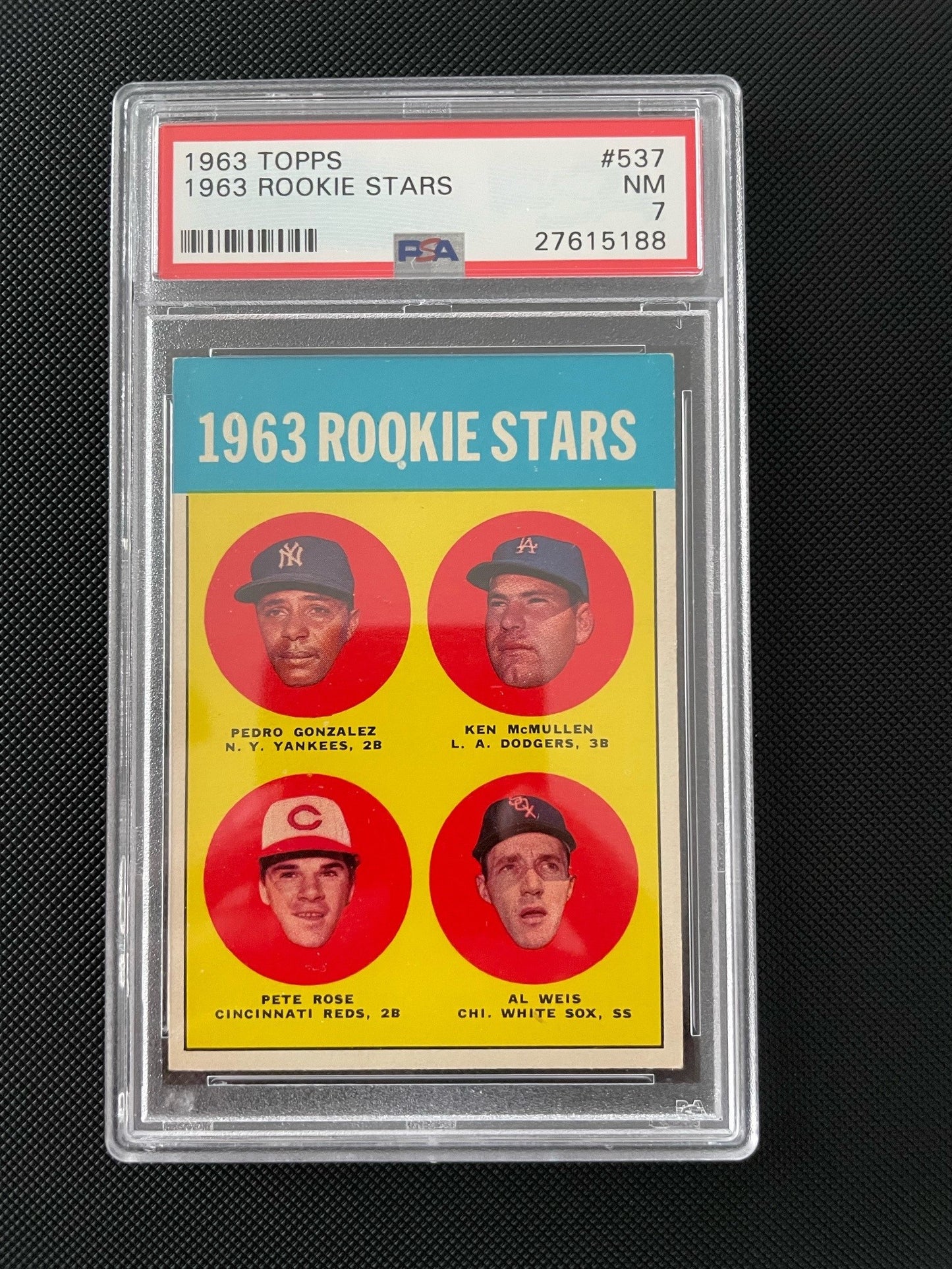 Pete Rose 1963 Topps Rookie #537 PSA 7